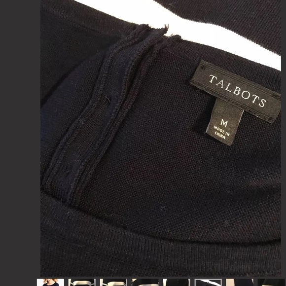 TALBOTS Nautical Striped Sweater Red Blue Ivory - Picture 5 of 8